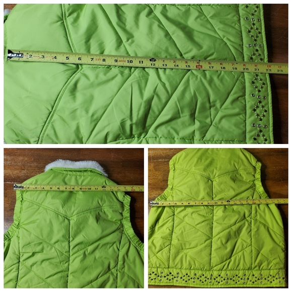 Powder River Outfitters by Panhandle Slim Studded Faux Fur Puffer Vest Women's M - Picture 11 of 13
